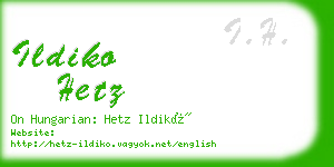 ildiko hetz business card